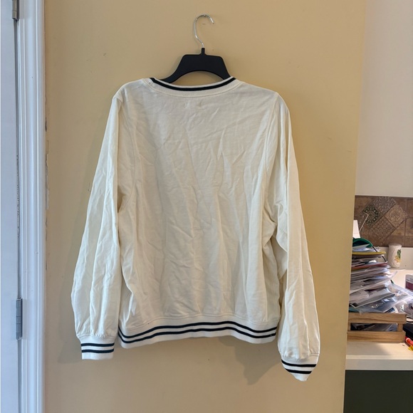 Anthro Pilcro Cream Graphic Sweatshirt - Picture 3 of 3